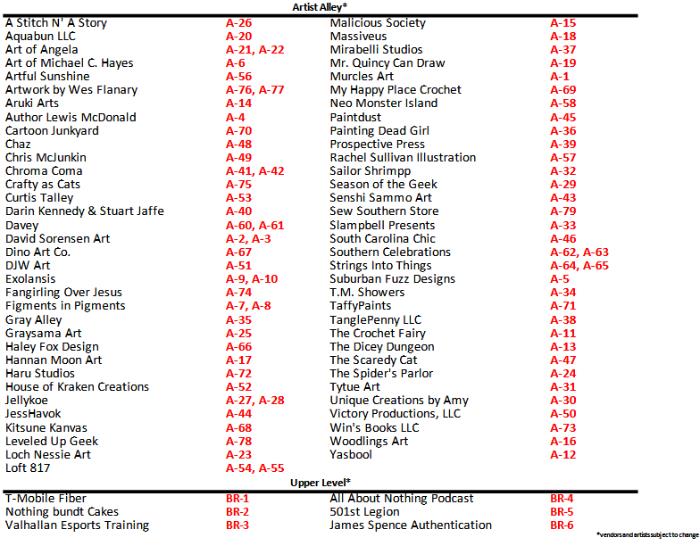 2025 Floorplan & Exhibitor/Artist List